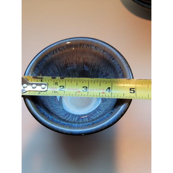 Bill Campbell Artisan Studio Drip Glaze Pottery Bowls Set of 4 Signed - Picture 9 of 10